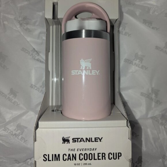 New Stanley The Everyday Slim Can Cooler Cup 10 OZ - Peach Whip pink🌸 - Picture 1 of 1